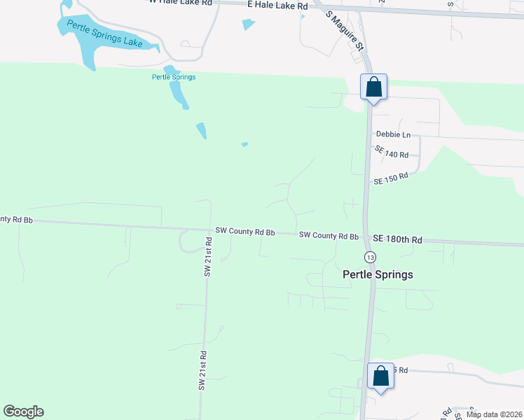 map of restaurants, bars, coffee shops, grocery stores, and more near 38 Southwest County Road Bb in Warrensburg