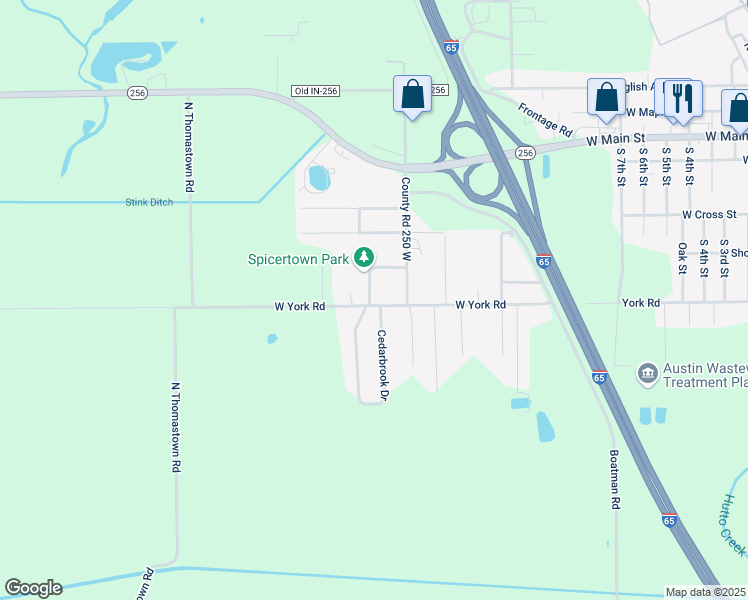 map of restaurants, bars, coffee shops, grocery stores, and more near 1216 West York Road in Austin