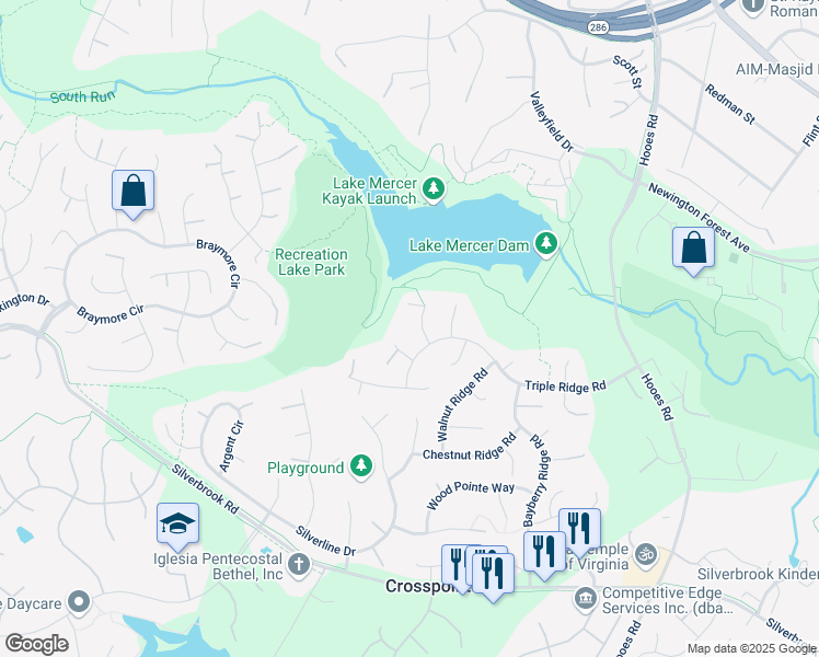 map of restaurants, bars, coffee shops, grocery stores, and more near 8112 Jeffrey Ct in Fairfax Station