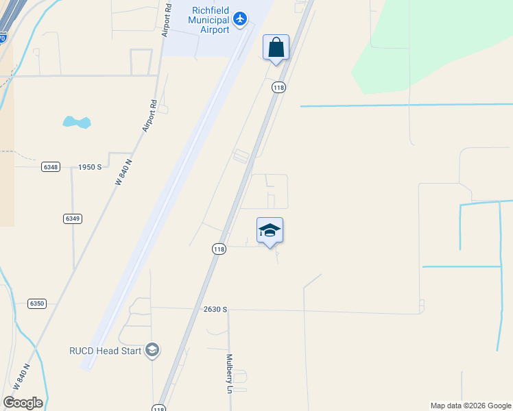 map of restaurants, bars, coffee shops, grocery stores, and more near 492 West 2300 South in Richfield