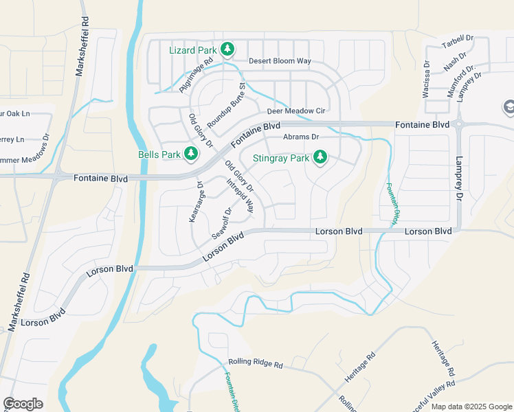 map of restaurants, bars, coffee shops, grocery stores, and more near 10186 Intrepid Way in Colorado Springs