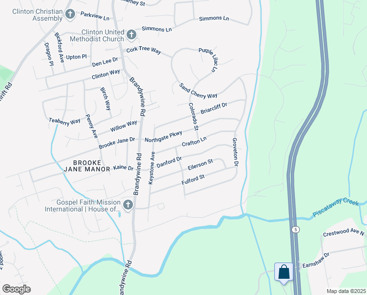 map of restaurants, bars, coffee shops, grocery stores, and more near 6805 Crafton Lane in Clinton