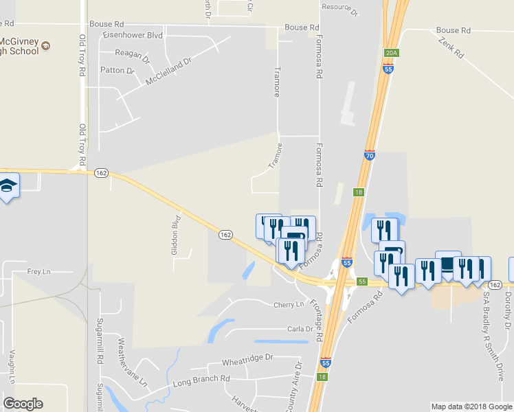 map of restaurants, bars, coffee shops, grocery stores, and more near 2100 Suncrest Court in Troy