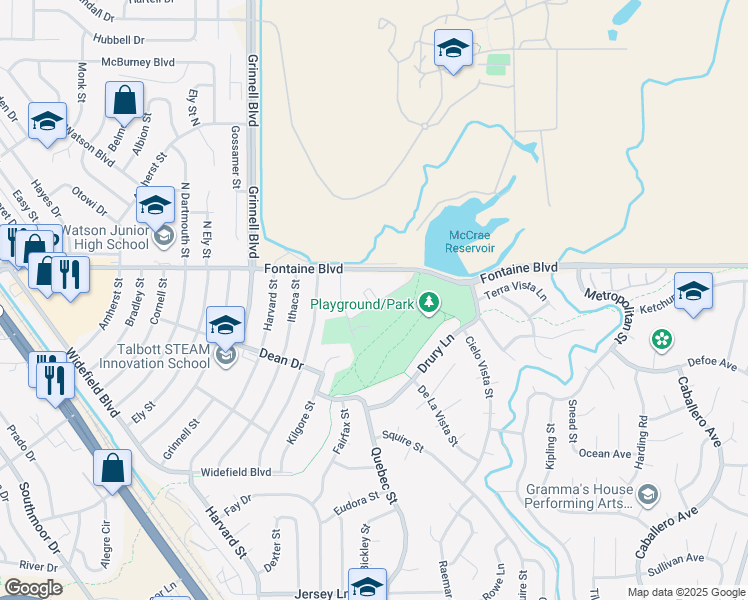 map of restaurants, bars, coffee shops, grocery stores, and more near 131 Kokomo Street in Colorado Springs