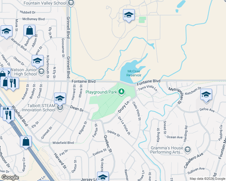 map of restaurants, bars, coffee shops, grocery stores, and more near in Colorado Springs