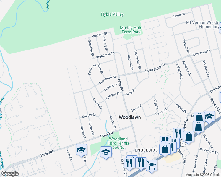 map of restaurants, bars, coffee shops, grocery stores, and more near 4809 Eubank Street in Alexandria