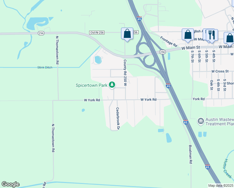 map of restaurants, bars, coffee shops, grocery stores, and more near 1216 West York Road in Austin