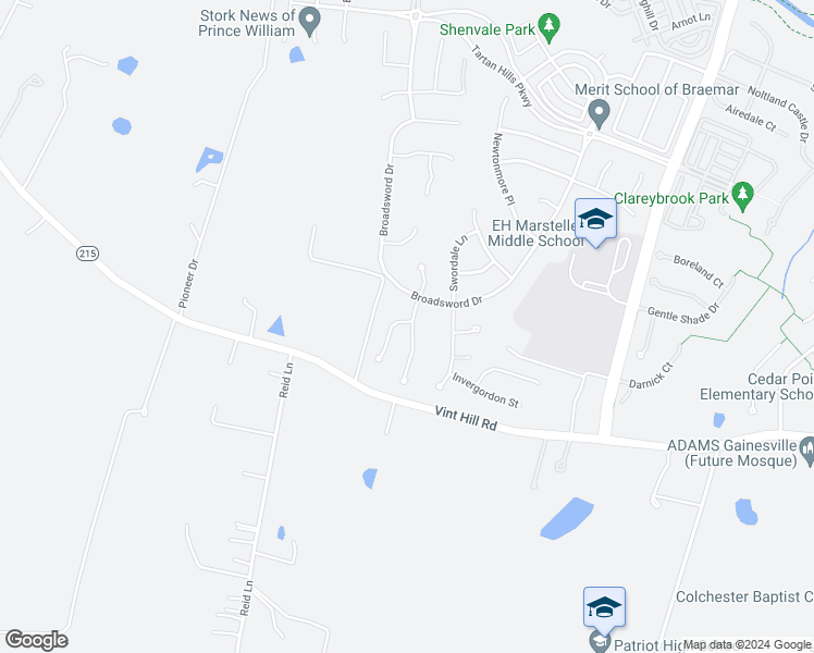 map of restaurants, bars, coffee shops, grocery stores, and more near 13201 Daldownie Court in Bristow