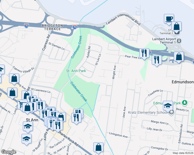 map of restaurants, bars, coffee shops, grocery stores, and more near 10185 Cabana Club Drive in Saint Ann