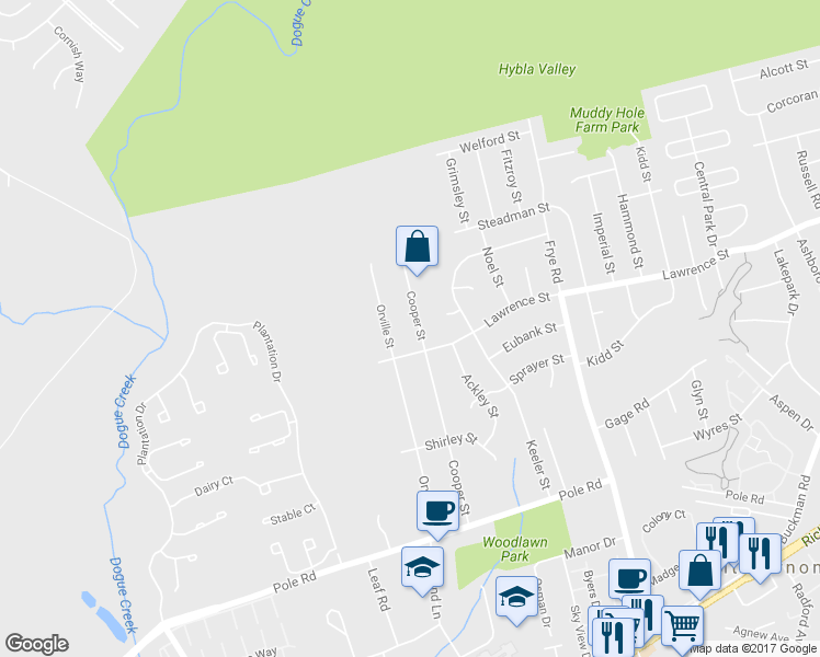 map of restaurants, bars, coffee shops, grocery stores, and more near 8116 Cooper Street in Alexandria