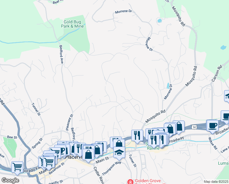 map of restaurants, bars, coffee shops, grocery stores, and more near 2740 Clay Street in Kelsey