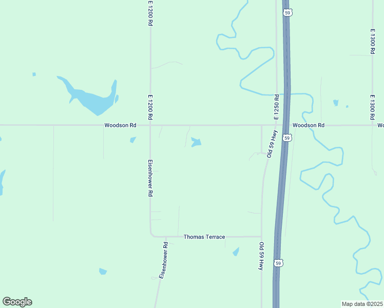 map of restaurants, bars, coffee shops, grocery stores, and more near 2540 Woodson Road in Baldwin City