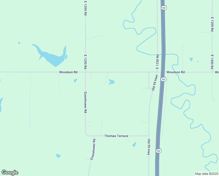 map of restaurants, bars, coffee shops, grocery stores, and more near 2540 Woodson Road in Baldwin City