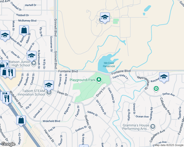map of restaurants, bars, coffee shops, grocery stores, and more near 135 Kokomo Street in Colorado Springs