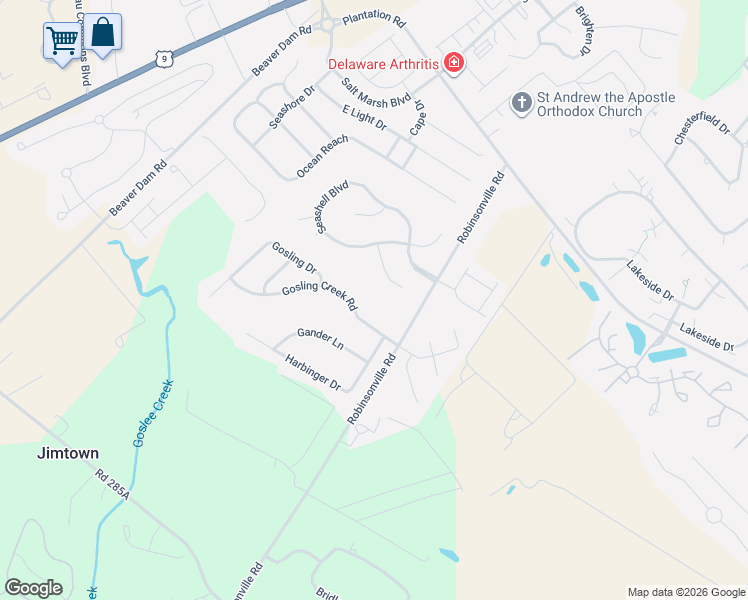 map of restaurants, bars, coffee shops, grocery stores, and more near 33148 Seahorse Place in Lewes