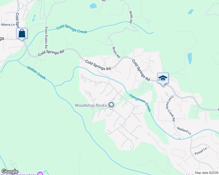 map of restaurants, bars, coffee shops, grocery stores, and more near 1911 Pear Blossom Lane in Placerville