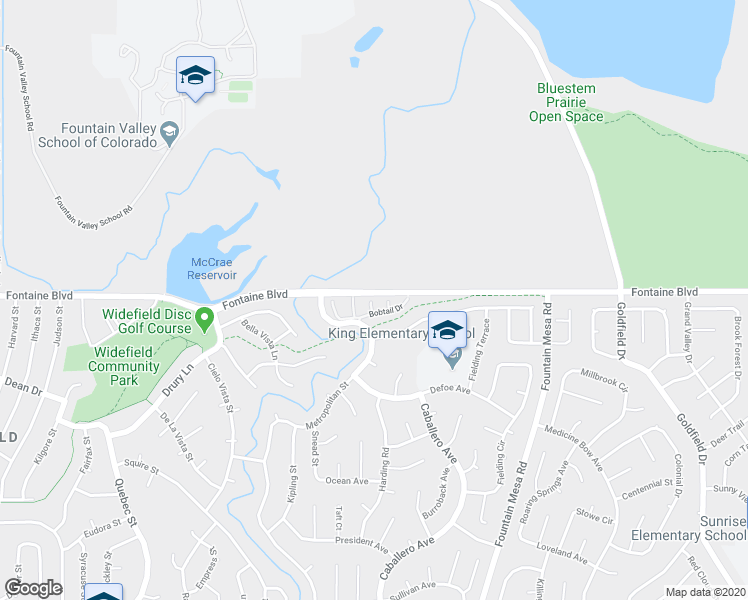 map of restaurants, bars, coffee shops, grocery stores, and more near 6510 Matchless Trail in Colorado Springs