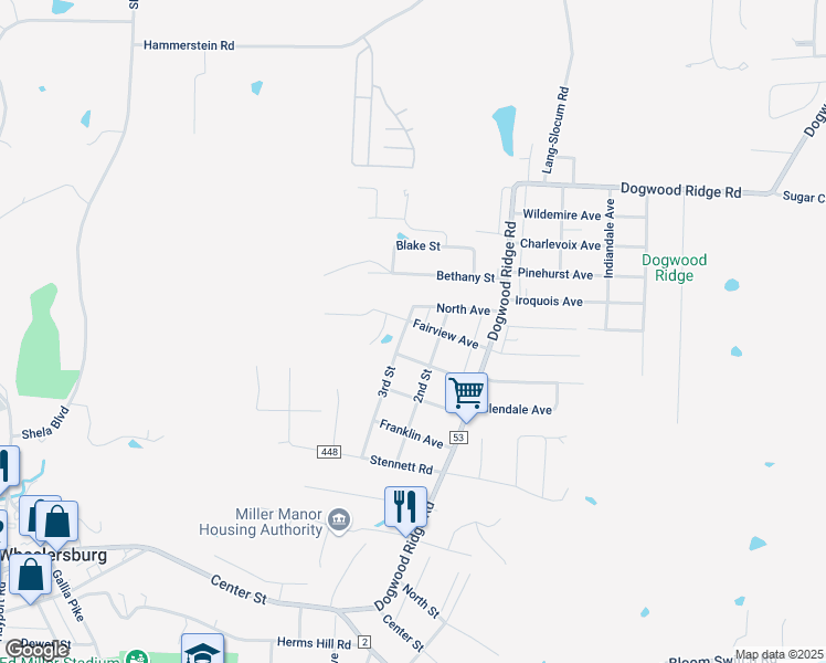 map of restaurants, bars, coffee shops, grocery stores, and more near 826 Fairview Avenue in Wheelersburg
