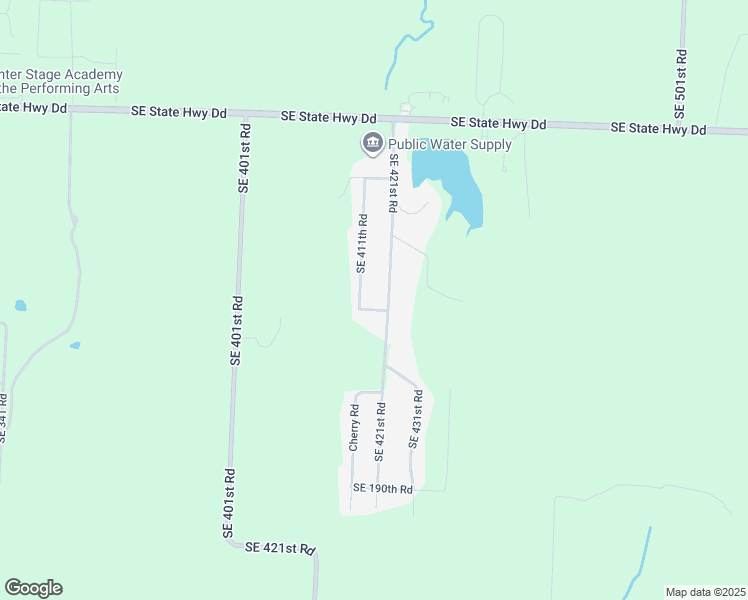 map of restaurants, bars, coffee shops, grocery stores, and more near 142 Southeast 421st Road in Warrensburg