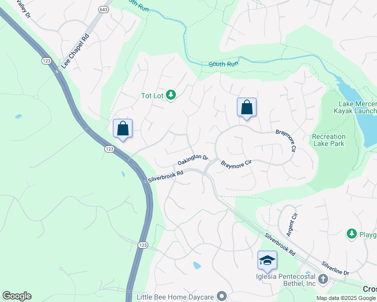 map of restaurants, bars, coffee shops, grocery stores, and more near 9601 Burnt Oak Drive in Fairfax Station