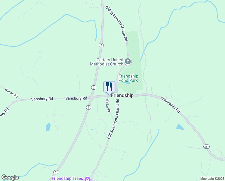 map of restaurants, bars, coffee shops, grocery stores, and more near 6762 Old Solomons Island Road in Friendship