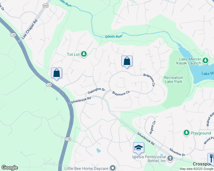 map of restaurants, bars, coffee shops, grocery stores, and more near 9418 Braymore Circle in Fairfax Station