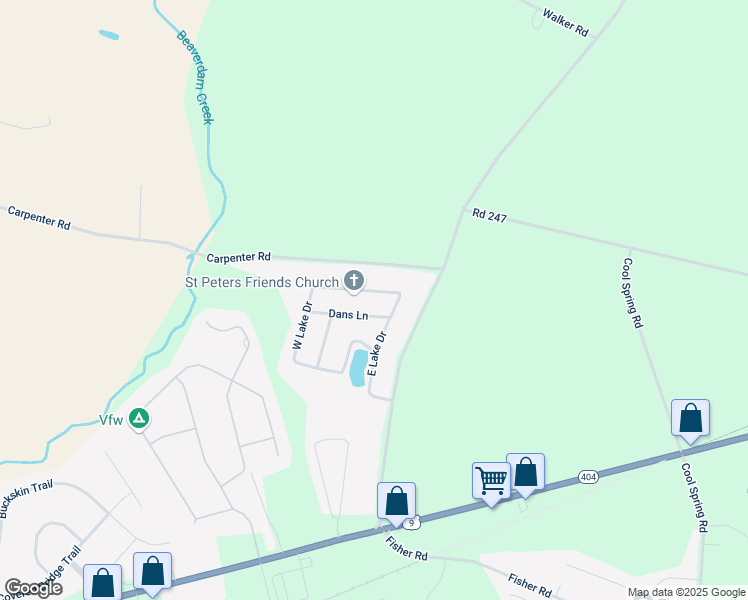 map of restaurants, bars, coffee shops, grocery stores, and more near 202 North Lake Drive in Milton