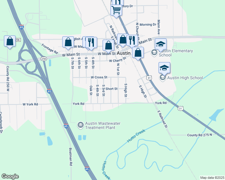 map of restaurants, bars, coffee shops, grocery stores, and more near 307 South 2nd Street in Austin