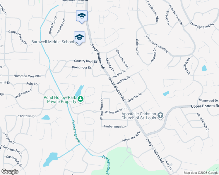 map of restaurants, bars, coffee shops, grocery stores, and more near 732 Willow Wood Court in Saint Charles
