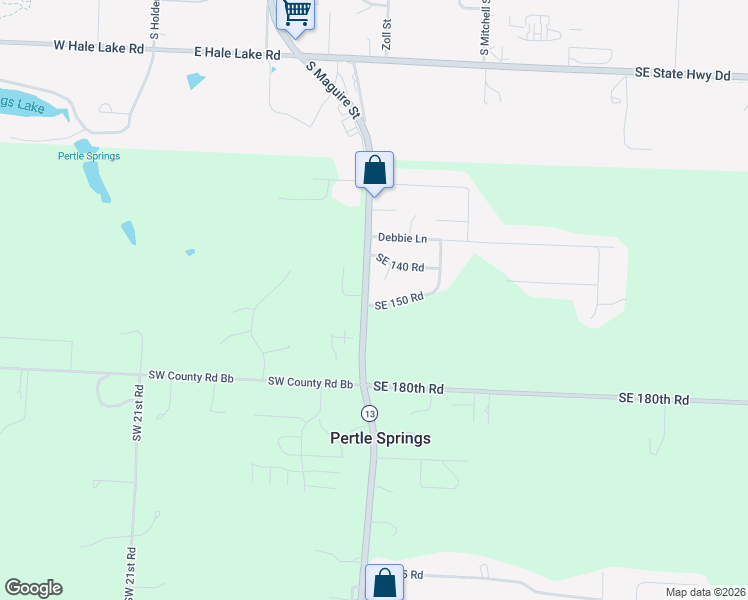 map of restaurants, bars, coffee shops, grocery stores, and more near 7 Southeast 150 Road in Warrensburg