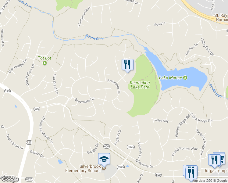 map of restaurants, bars, coffee shops, grocery stores, and more near 9302 Hallston Court in Fairfax Station