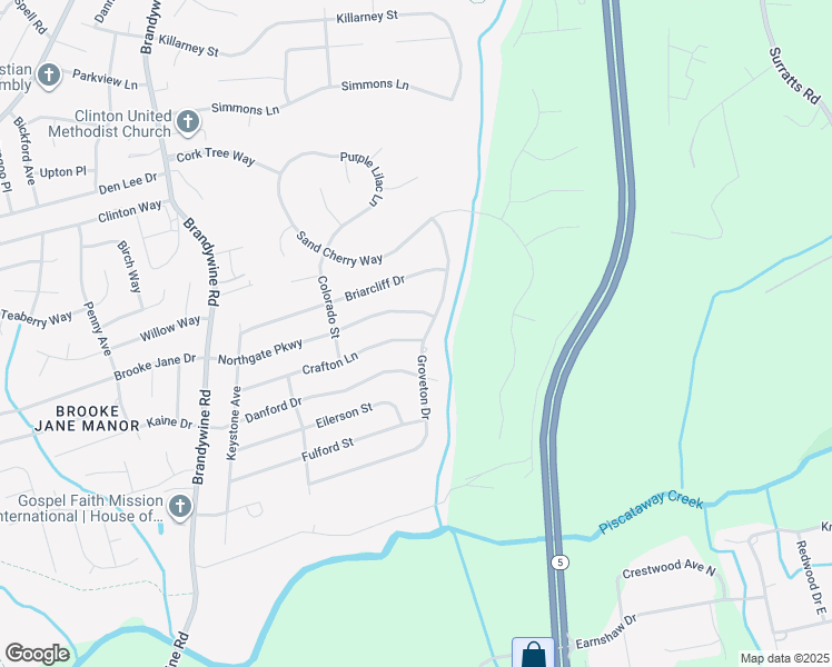 map of restaurants, bars, coffee shops, grocery stores, and more near 6920 Crafton Lane in Clinton