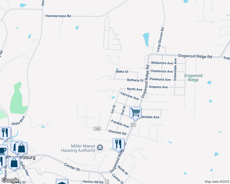 map of restaurants, bars, coffee shops, grocery stores, and more near 826 Fairview Avenue in Wheelersburg