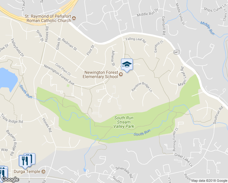 map of restaurants, bars, coffee shops, grocery stores, and more near 8132 Loving Forest Ct in Springfield