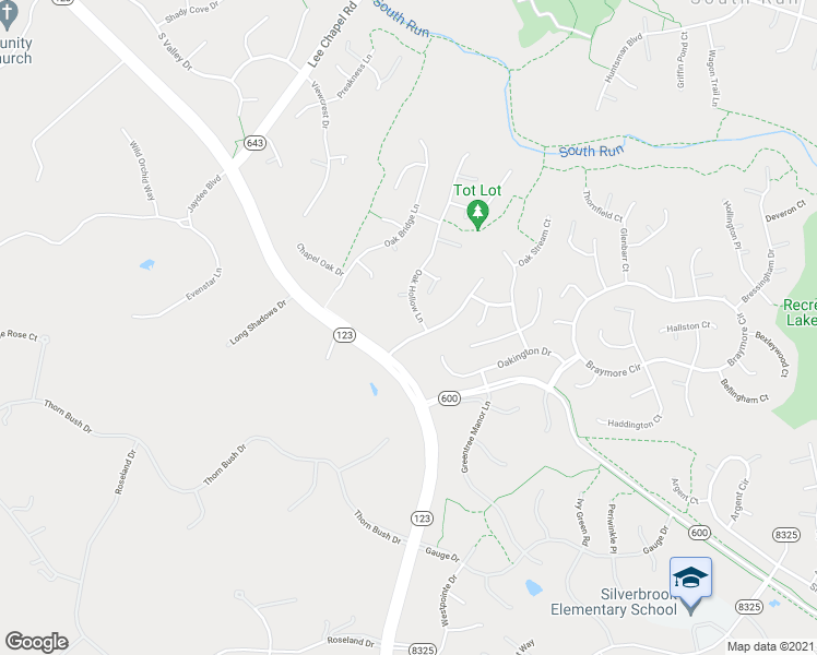 map of restaurants, bars, coffee shops, grocery stores, and more near 9702 South Run Oaks Drive in Fairfax Station