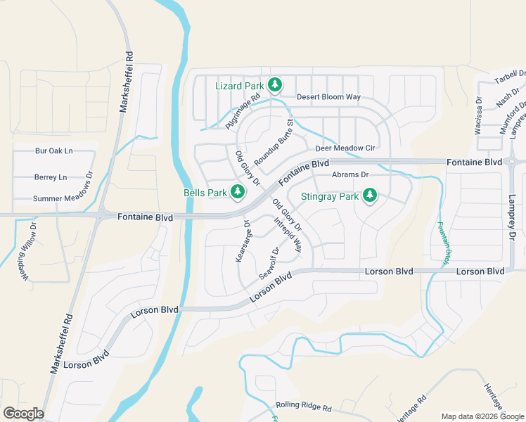 map of restaurants, bars, coffee shops, grocery stores, and more near 10034 Intrepid Way in Colorado Springs
