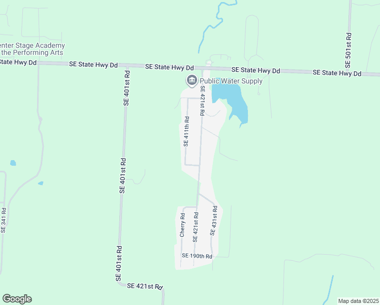 map of restaurants, bars, coffee shops, grocery stores, and more near 142 Southeast 421st Road in Warrensburg