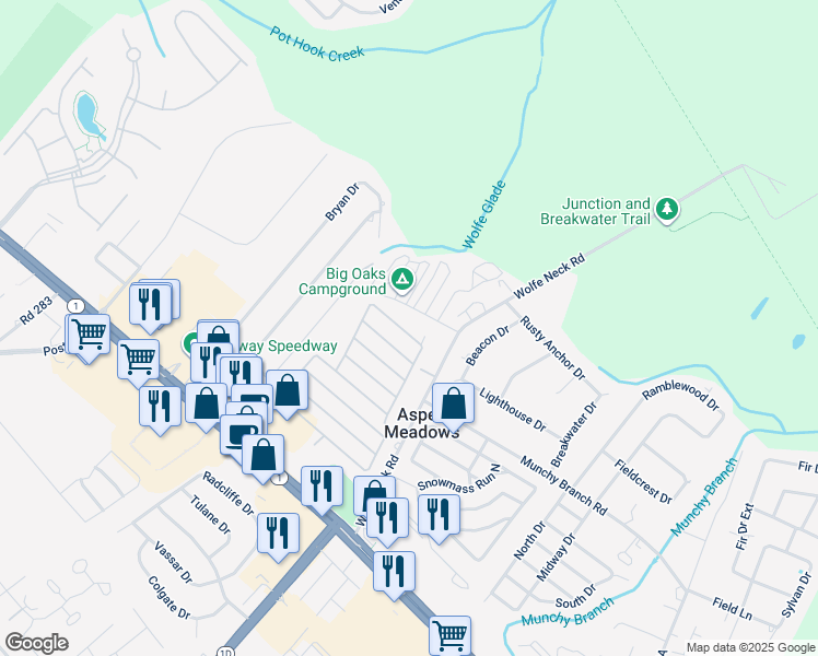 map of restaurants, bars, coffee shops, grocery stores, and more near 20 Carriage Lane in Rehoboth Beach