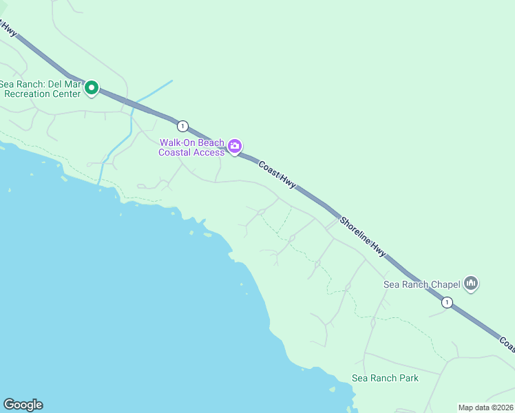 map of restaurants, bars, coffee shops, grocery stores, and more near 57 Sea Pine Reach in Sea Ranch