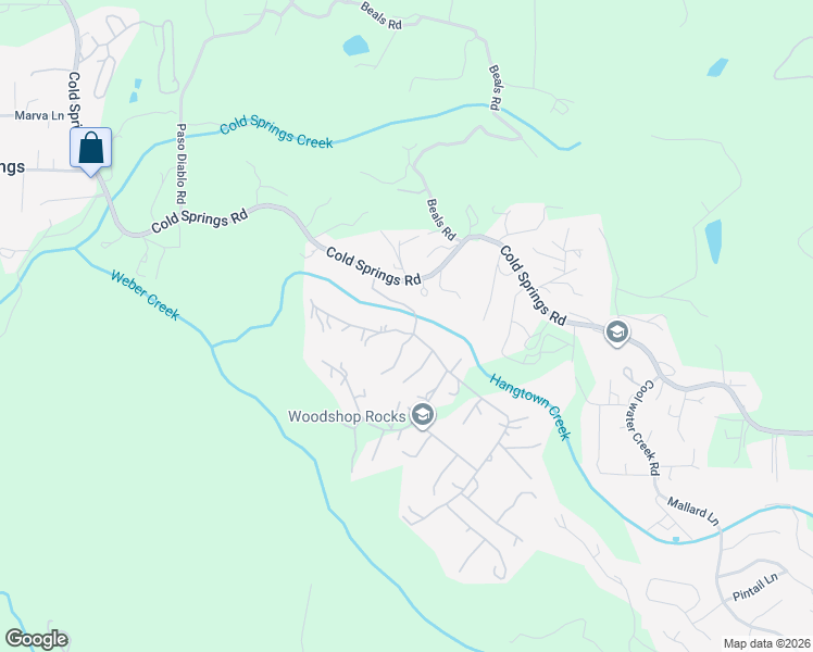 map of restaurants, bars, coffee shops, grocery stores, and more near 1911 Pear Blossom Lane in Placerville