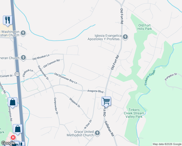 map of restaurants, bars, coffee shops, grocery stores, and more near 1703 Thomas Road in Fort Washington