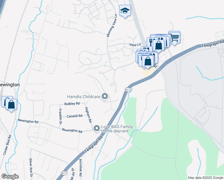 map of restaurants, bars, coffee shops, grocery stores, and more near 8066 Sky Blue Drive in Alexandria