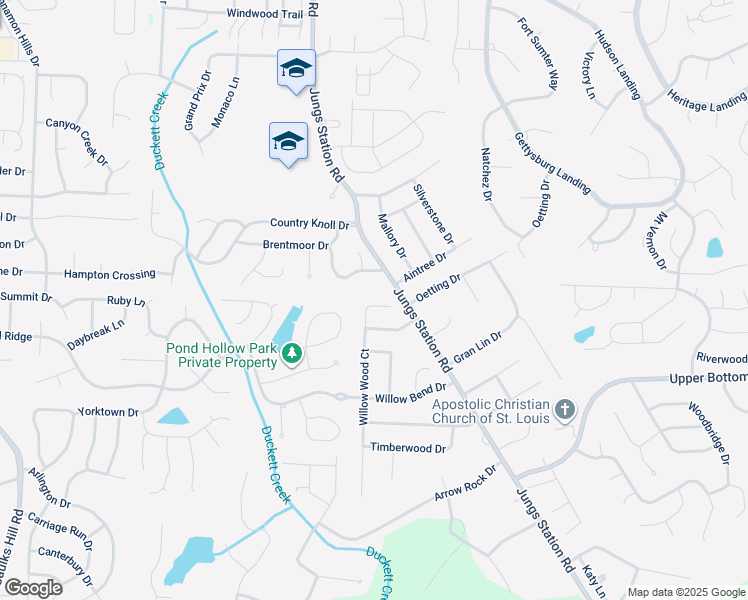 map of restaurants, bars, coffee shops, grocery stores, and more near 721 Willow Wood Court in St. Charles