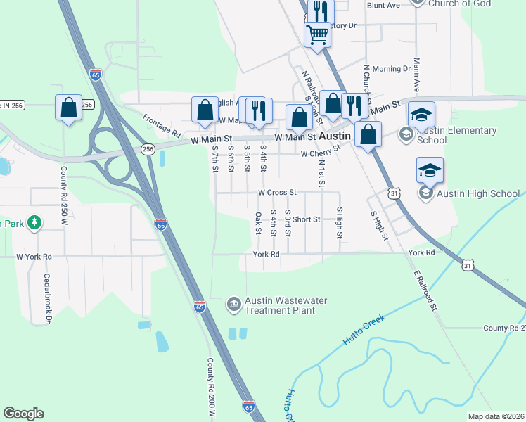 map of restaurants, bars, coffee shops, grocery stores, and more near 550 Short Street in Austin