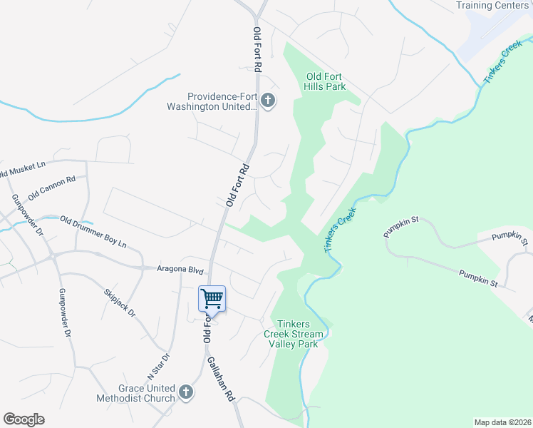 map of restaurants, bars, coffee shops, grocery stores, and more near 11009 Hidden Creek Court in Fort Washington