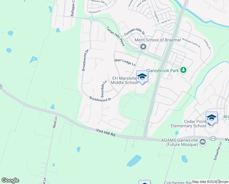map of restaurants, bars, coffee shops, grocery stores, and more near 14005 Rora Moss Place in Bristow