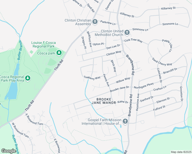 map of restaurants, bars, coffee shops, grocery stores, and more near 6206 Teaberry Way in Clinton