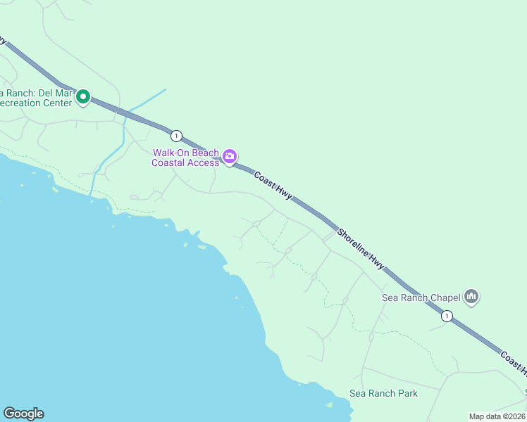 map of restaurants, bars, coffee shops, grocery stores, and more near 57 Sea Pine Reach in Sea Ranch