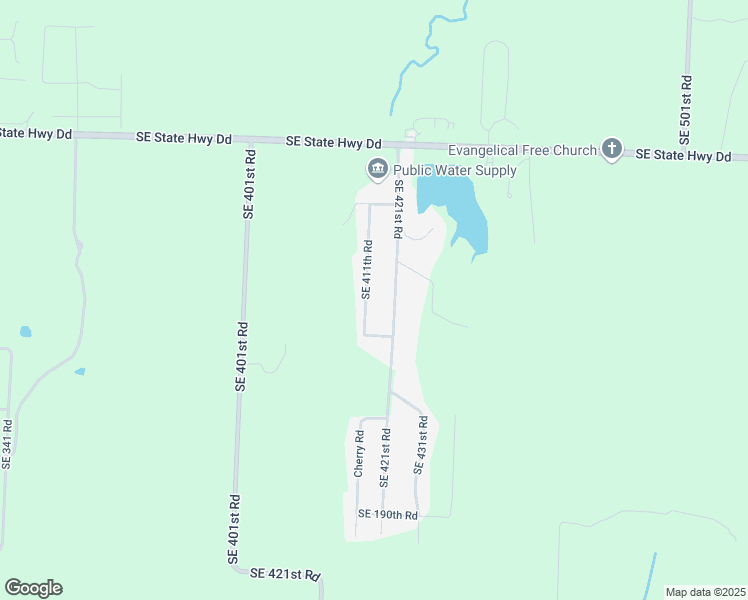 map of restaurants, bars, coffee shops, grocery stores, and more near 142 Southeast 421st Road in Warrensburg