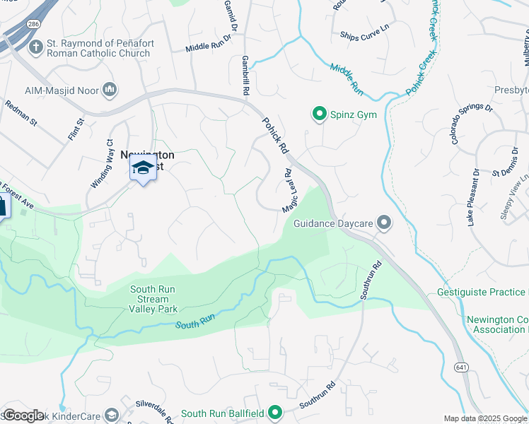 map of restaurants, bars, coffee shops, grocery stores, and more near 8337 Magic Leaf Road in Springfield